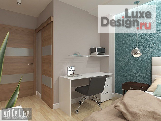 Дизайн интерьера комнаты "Спальня с морскими глубинами, г.Воронеж" (фото 2)